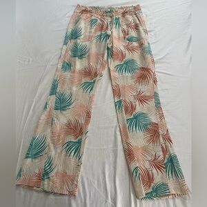 Roxy Tropical Leaf Print Drawstring Pants